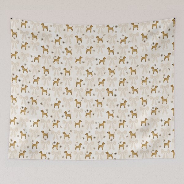 Item preview, Beige Water Color Dog/Bow/Flower AOP designed and sold by Leah Jockel.