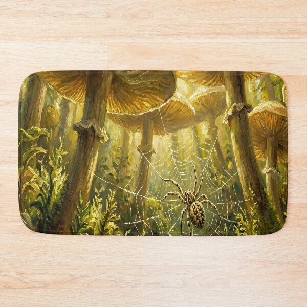 Item preview, Golden Mushroom Forest – Goblincore Spiderweb Fantasy Art designed and sold by cr6zym1nd.