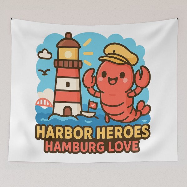 Item preview, Harbor Heroes Hamburg Love – Cute Lobster & Lighthouse Germany Travel Design designed and sold by Globalcitytees.