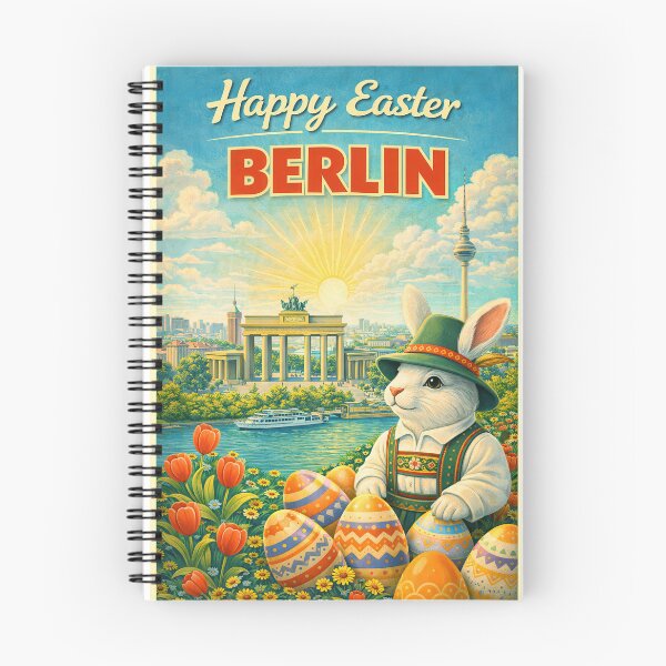 Item preview, Happy Easter Berlin – Retro Easter card with Brandenburg Gate designed and sold by Earth Celebration Designs.