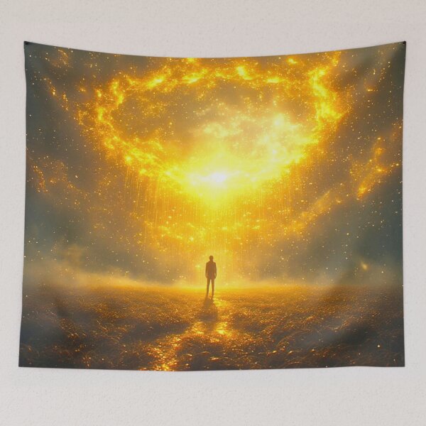 Item preview, Cinematic Art: A Wanderer Amidst Golden Aura 9 designed and sold by Gryfonarts.