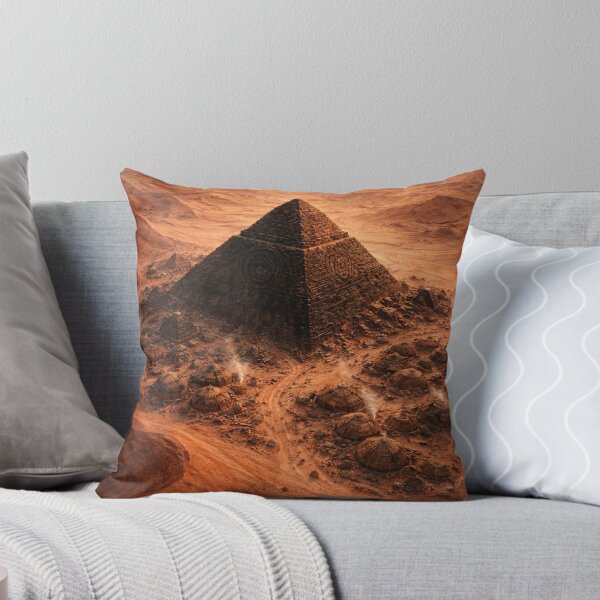 Item preview, Ancient Pyramid and Stone Age Settlement | Red Desert Lost Civilization Wall Art designed and sold by Element Horizon Studio.