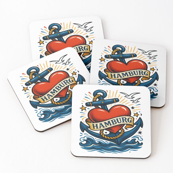 Item preview, Anchor Heart of Hamburg – Vintage Germany Nautical Skyline Pride Design designed and sold by Globalcitytees.