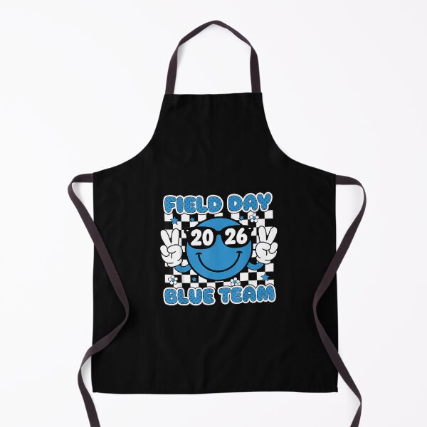 Item preview, Groovy Field Day 2026 Blue Team Smile Face Checked Print designed and sold by irifine.