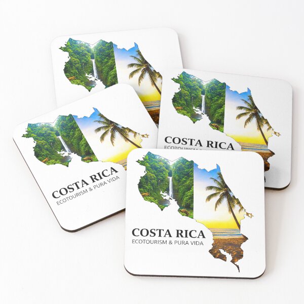 Item preview, Costa Rica Map Ecotourism and Pura Vida Nature Art designed and sold by AbulailArt.