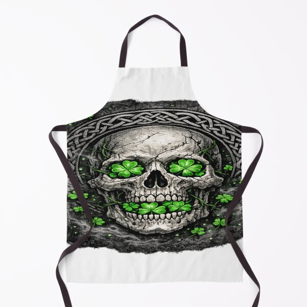 Item preview, Celtic Skull of Fortune – Gothic Shamrock Skeleton Art designed and sold by ArtificialAce.