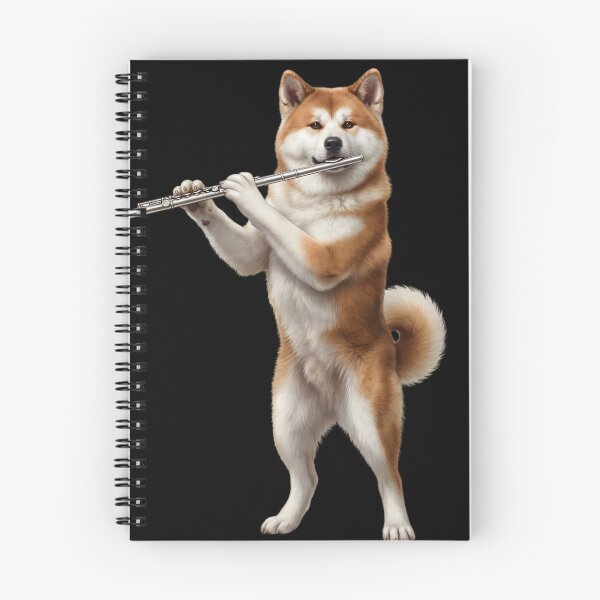 Item preview, Akita Playing Flute Player Flutist Dog Lover designed and sold by TerryConnells.