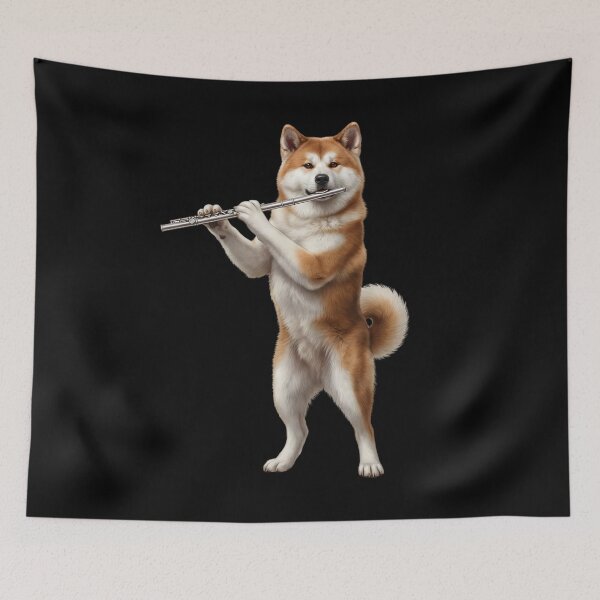 Item preview, Akita Playing Flute Player Flutist Dog Lover designed and sold by TerryConnells.