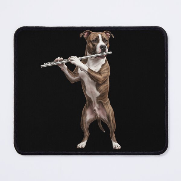 Item preview, American Staffordshire Terrier Playing Flute Player Flutist Dog Lover designed and sold by TerryConnells.