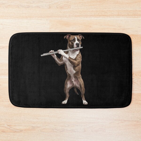 Item preview, American Staffordshire Terrier Playing Flute Player Flutist Dog Lover designed and sold by TerryConnells.