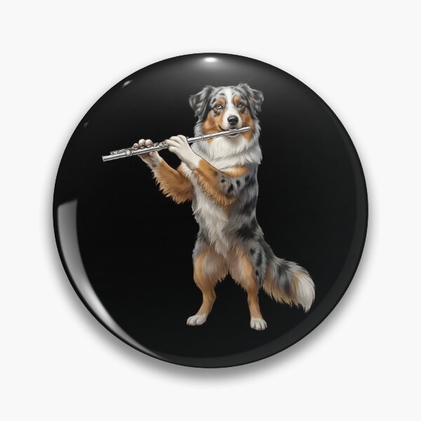Item preview, Australian Shepherd Playing Flute Player Flutist Dog Lover designed and sold by TerryConnells.