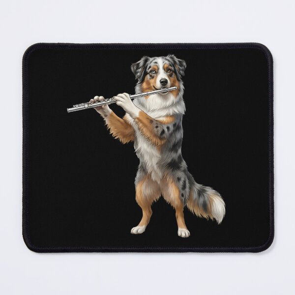 Item preview, Australian Shepherd Playing Flute Player Flutist Dog Lover designed and sold by TerryConnells.
