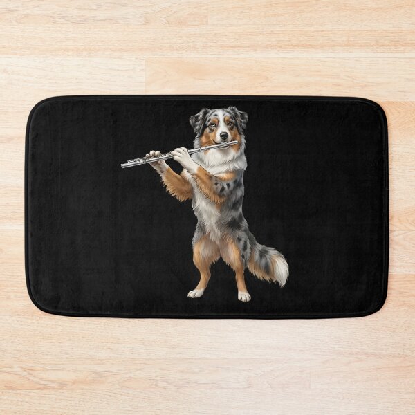 Item preview, Australian Shepherd Playing Flute Player Flutist Dog Lover designed and sold by TerryConnells.