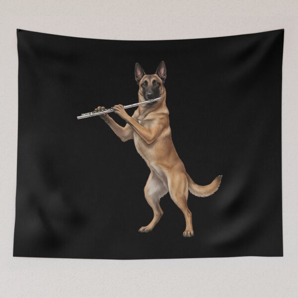 Item preview, Belgian Malinois Playing Flute Player Flutist Dog Lover designed and sold by TerryConnells.