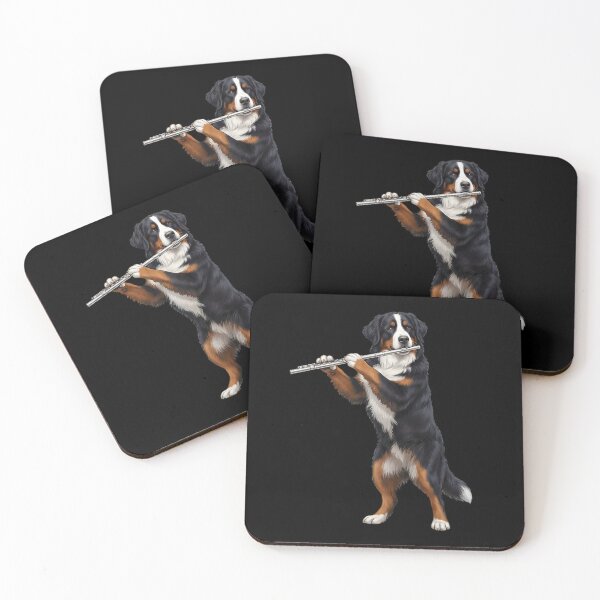 Item preview, Bernese Mountain Dog Playing Flute Player Flutist Dog Lover designed and sold by TerryConnells.