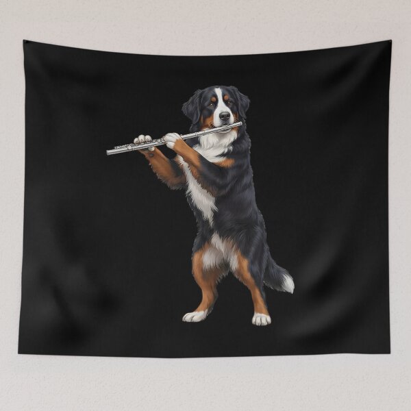 Item preview, Bernese Mountain Dog Playing Flute Player Flutist Dog Lover designed and sold by TerryConnells.