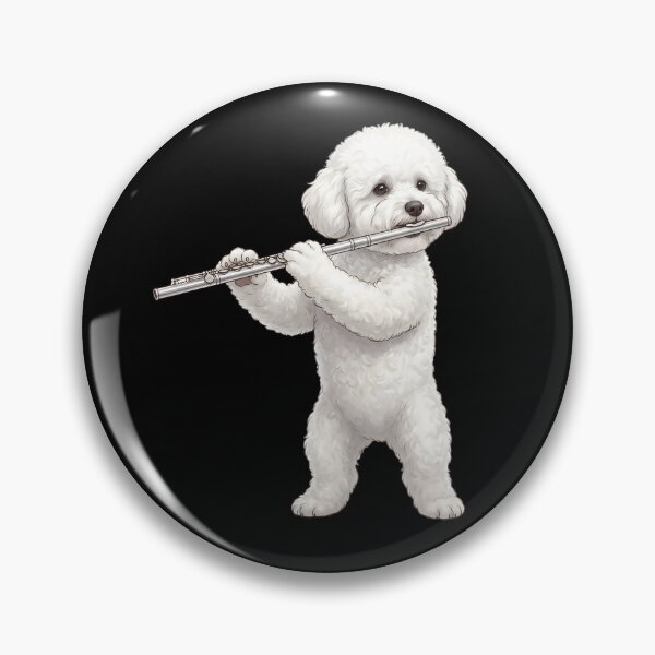 Item preview, Bichon Frise Playing Flute Player Flutist Dog Lover designed and sold by TerryConnells.