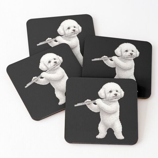 Item preview, Bichon Frise Playing Flute Player Flutist Dog Lover designed and sold by TerryConnells.