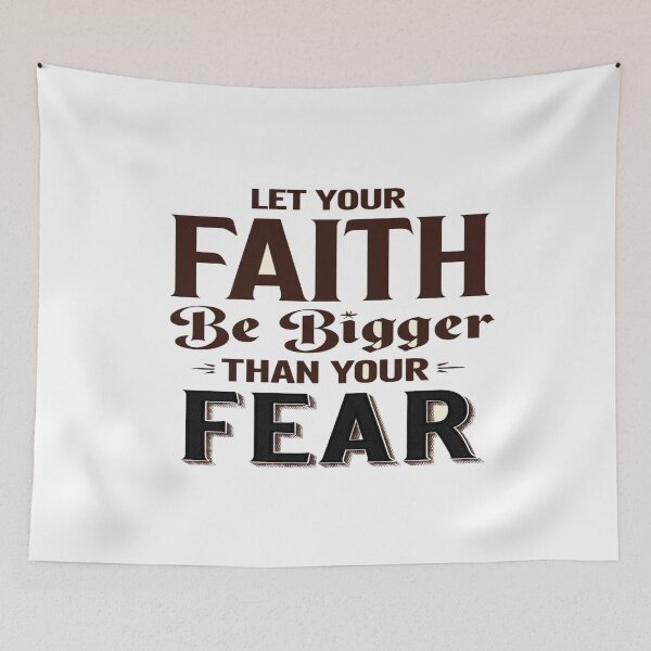 Item preview, Inspirational “Let Your Faith Be Bigger Than Your Fear” Motivational Quote Typography Art designed and sold by Bright Nest Studio.
