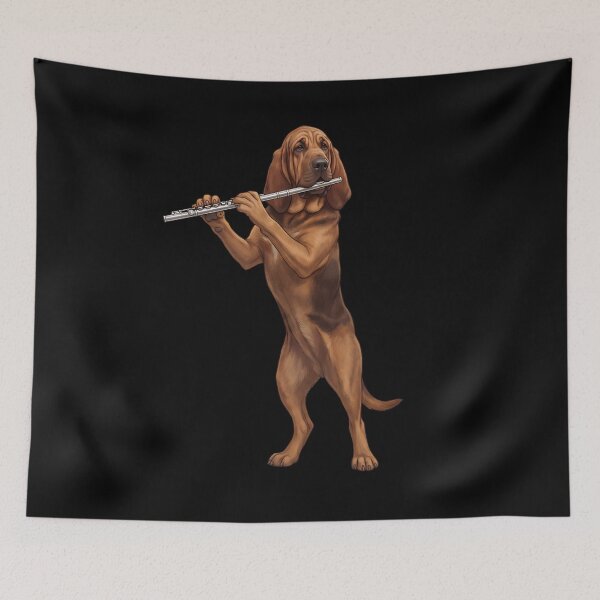 Item preview, Bloodhound Playing Flute Player Flutist Dog Lover designed and sold by TerryConnells.