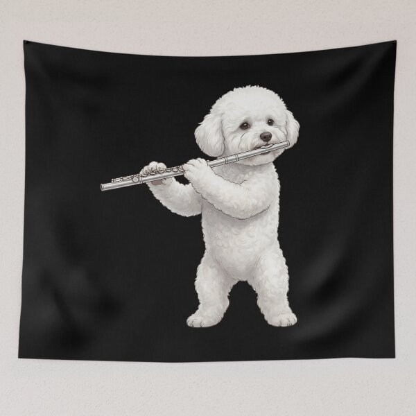 Item preview, Bichon Frise Playing Flute Player Flutist Dog Lover designed and sold by TerryConnells.