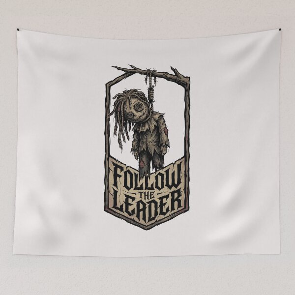 Item preview, "Follow The Leader" Dark Fantasy Scarecrow Woodcut Tee designed and sold by benjyjump.