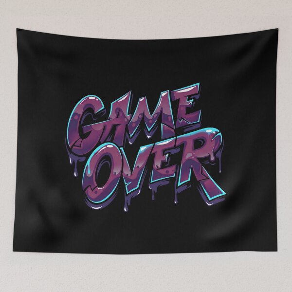 Item preview, Game Over Graffiti Drip Retro Arcade Glitch Style designed and sold by MarCinu Art.
