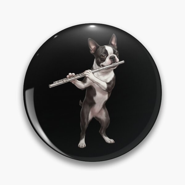 Item preview, Boston Terrier Playing Flute Player Flutist Dog Lover designed and sold by TerryConnells.
