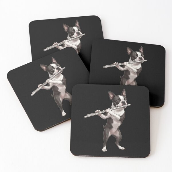 Item preview, Boston Terrier Playing Flute Player Flutist Dog Lover designed and sold by TerryConnells.