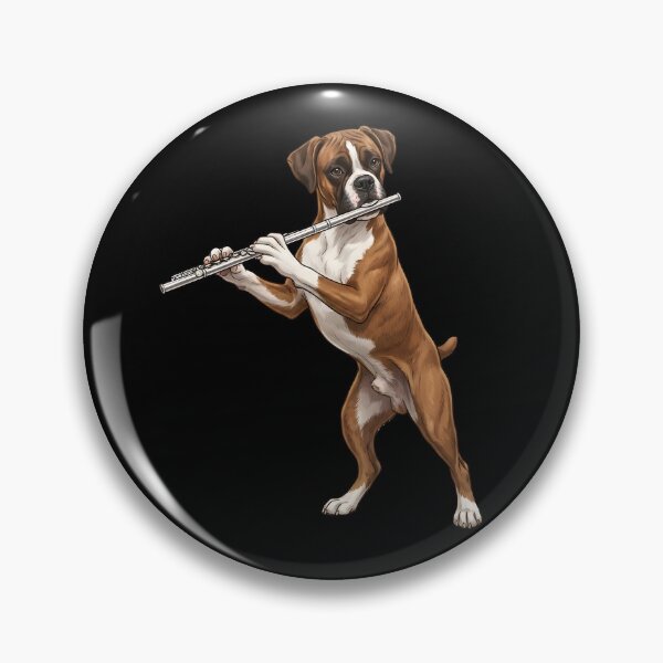 Item preview, Boxer Dog Playing Flute Player Flutist Dog Lover designed and sold by TerryConnells.
