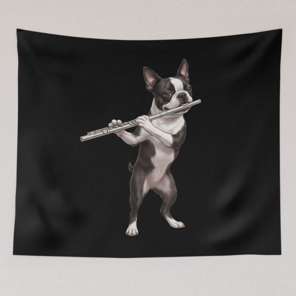Item preview, Boston Terrier Playing Flute Player Flutist Dog Lover designed and sold by TerryConnells.