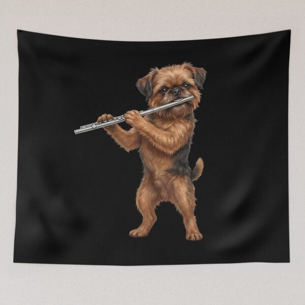 Item preview, Brussels Griffon Playing Flute Player Flutist Dog Lover designed and sold by TerryConnells.