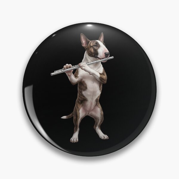 Item preview, Bull Terrier Playing Flute Player Flutist Dog Lover designed and sold by TerryConnells.
