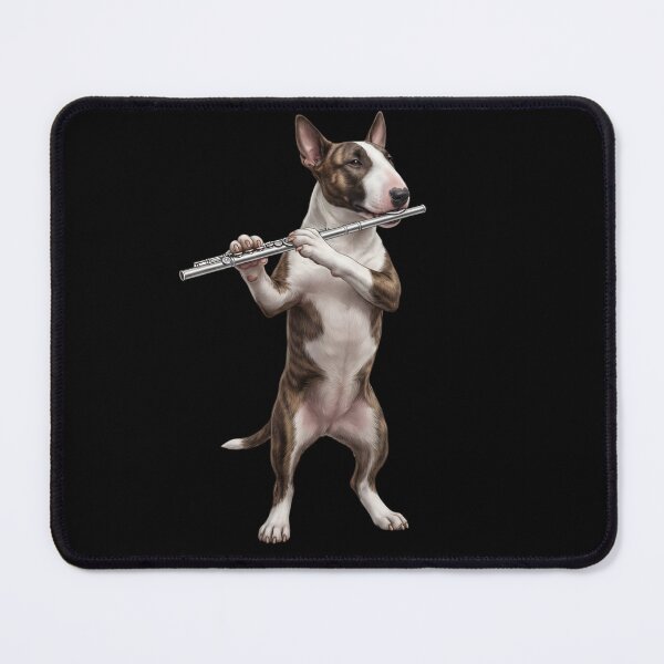 Item preview, Bull Terrier Playing Flute Player Flutist Dog Lover designed and sold by TerryConnells.