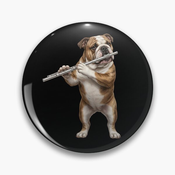 Item preview, Bulldog Playing Flute Player Flutist Dog Lover designed and sold by TerryConnells.