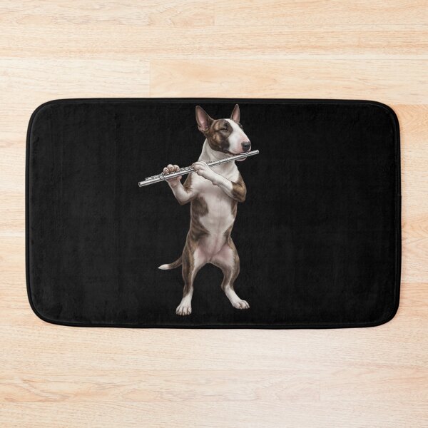 Item preview, Bull Terrier Playing Flute Player Flutist Dog Lover designed and sold by TerryConnells.