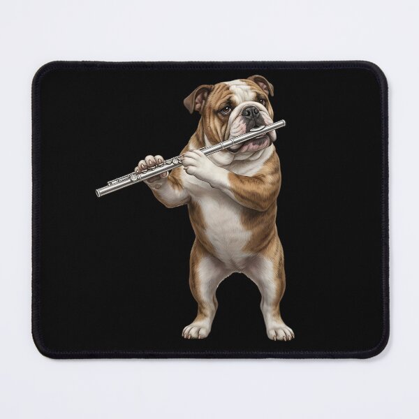 Item preview, Bulldog Playing Flute Player Flutist Dog Lover designed and sold by TerryConnells.