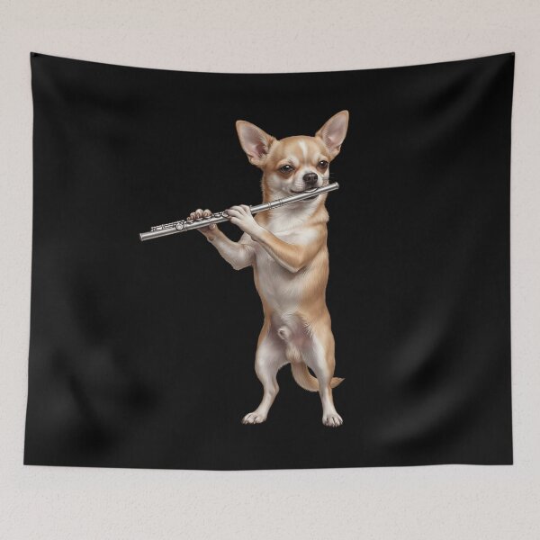 Item preview, Chihuahua Playing Flute Player Flutist Dog Lover designed and sold by TerryConnells.