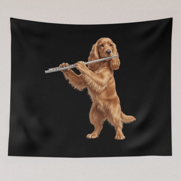 Item preview, Cocker Spaniel Playing Flute Player Flutist Dog Lover designed and sold by TerryConnells.