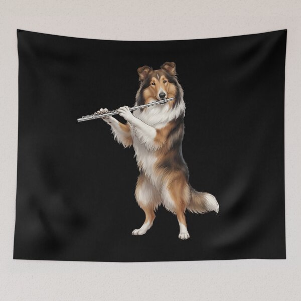 Item preview, Collie Playing Flute Player Flutist Dog Lover designed and sold by TerryConnells.