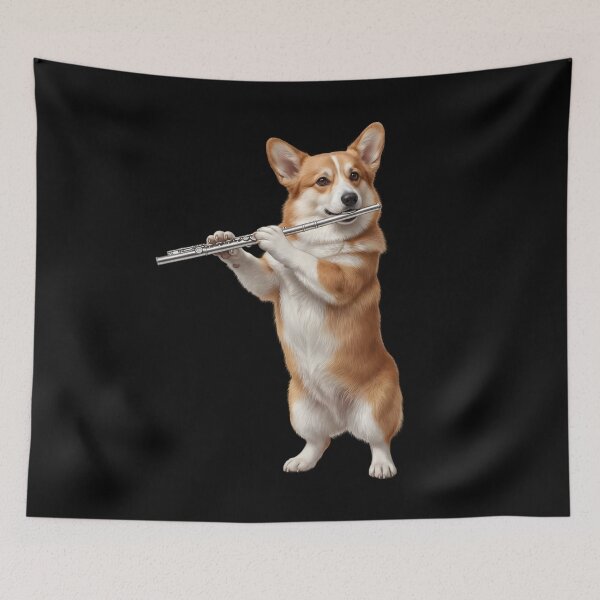 Item preview, Corgi Playing Flute Player Flutist Dog Lover designed and sold by TerryConnells.