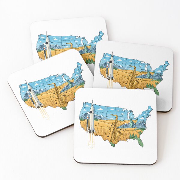 Item preview, USA Map Space Exploration Jazz and Liberty Heritage Art designed and sold by AbulailArt.