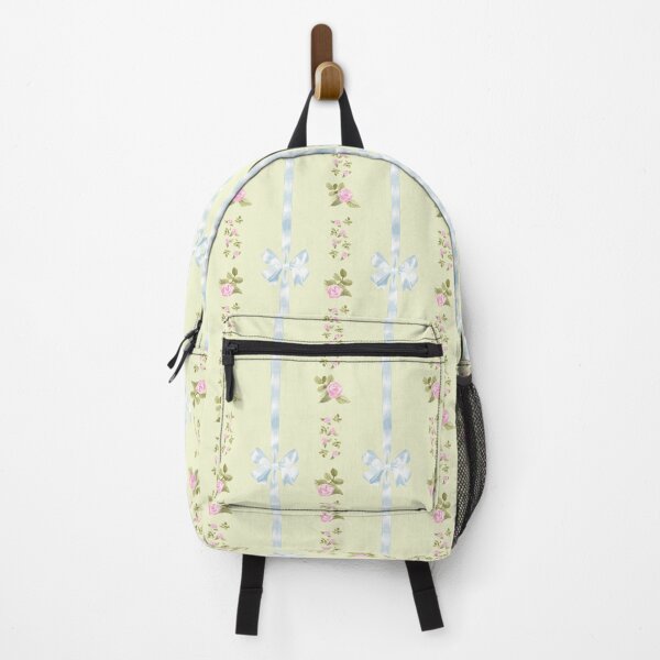 Item preview, Coquette rose and blue bow Floral Pattern designed and sold by Bonita Faye.