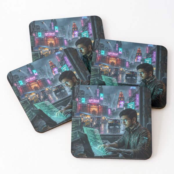 Item preview, Cyberpunk Pune Coder - Neon Hacker Art designed and sold by AbhiMitra.