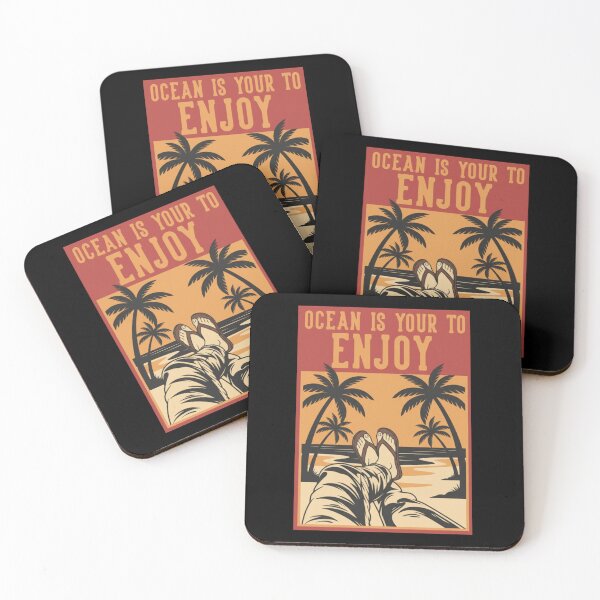 Item preview, Ocean Is Your To Enjoy Tropical Sunset Art designed and sold by mistiabloom.