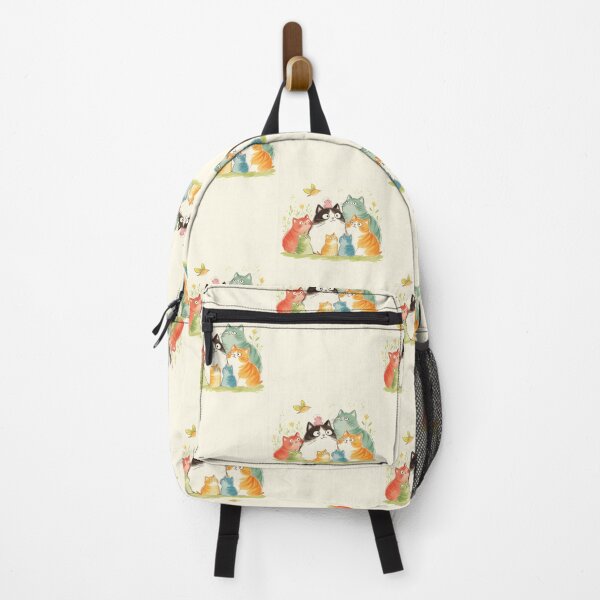 Item preview, Sweet Cat with a Little Bird on Its Head Watercolour Design designed and sold by FarhanMfempire.