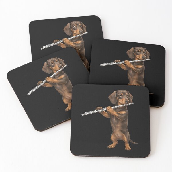 Item preview, Dachshund Playing Flute Player Flutist Dog Lover designed and sold by TerryConnells.