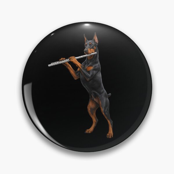 Item preview, Doberman Pinscher Playing Flute Player Flutist Dog Lover designed and sold by TerryConnells.