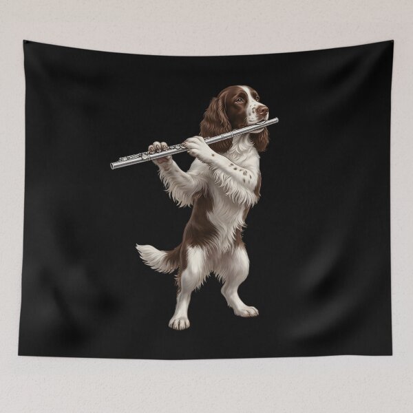 Item preview, English Springer Spaniel Playing Flute Player Flutist Dog Lover designed and sold by TerryConnells.