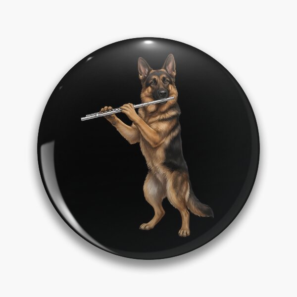 Item preview, German Shepherd Playing Flute Player Flutist Dog Lover designed and sold by TerryConnells.